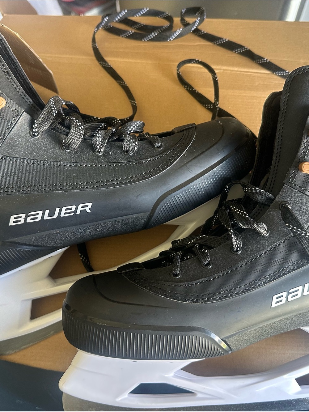 Bauer Black Youth Ice Skates with White Blades